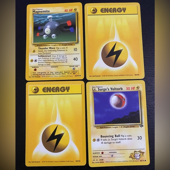 Pokemon | Toys | 4 Pokmon Cards Lt Surges Voltorb Magnemite And 2 ...
